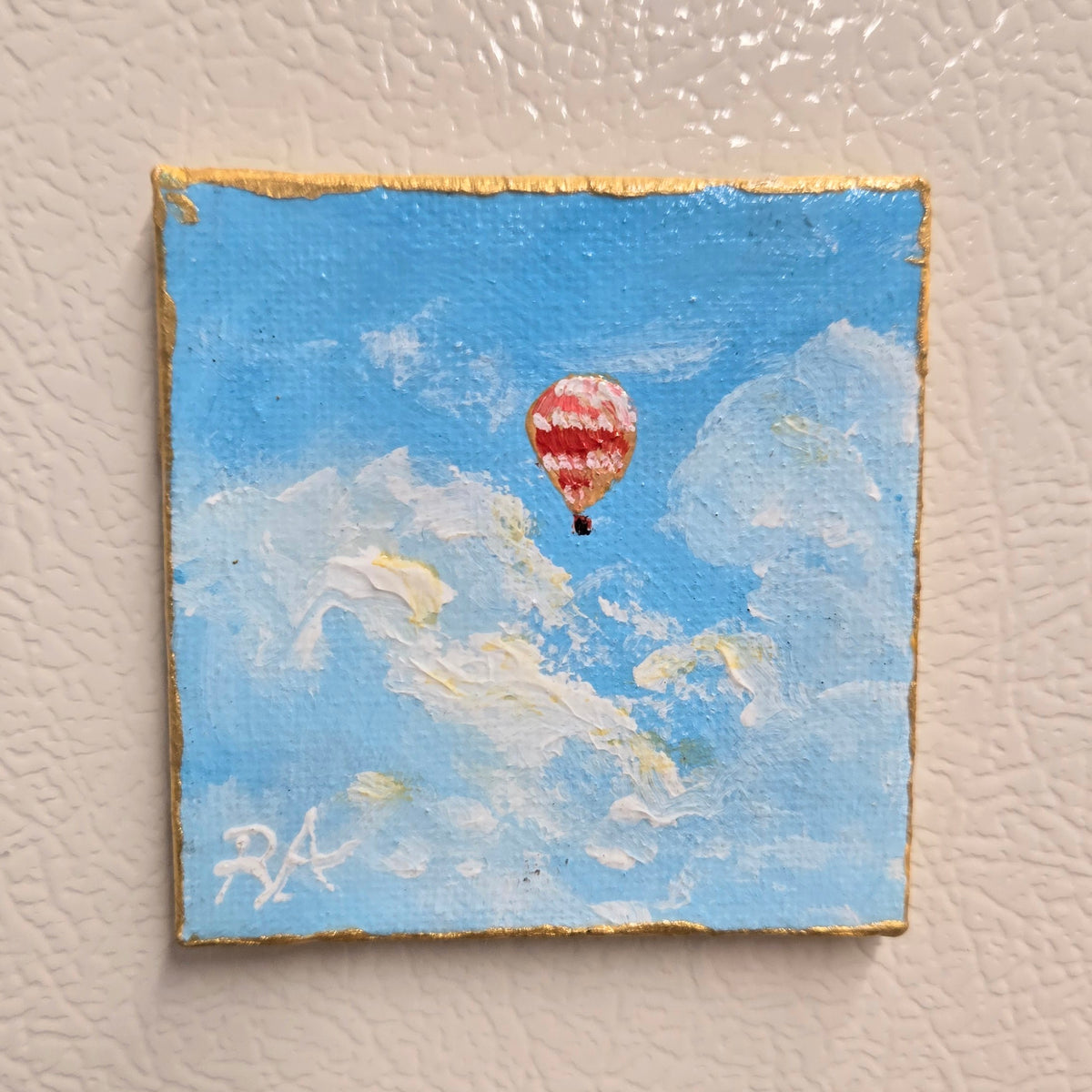 Little Balloon.  2.5x2.5 in Tiny Hand-painted Magnet.
