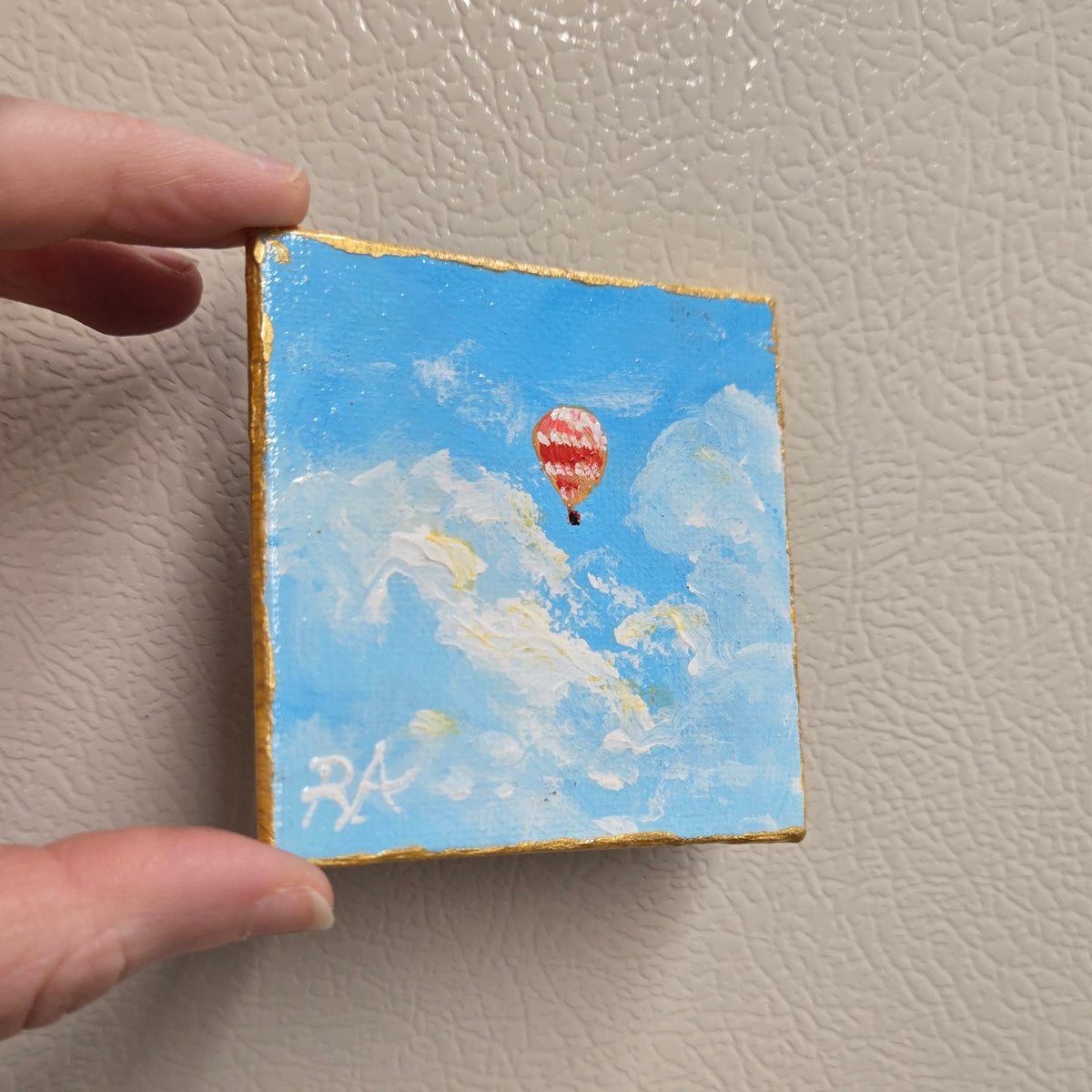 Little Balloon.  2.5x2.5 in Tiny Hand-painted Magnet.