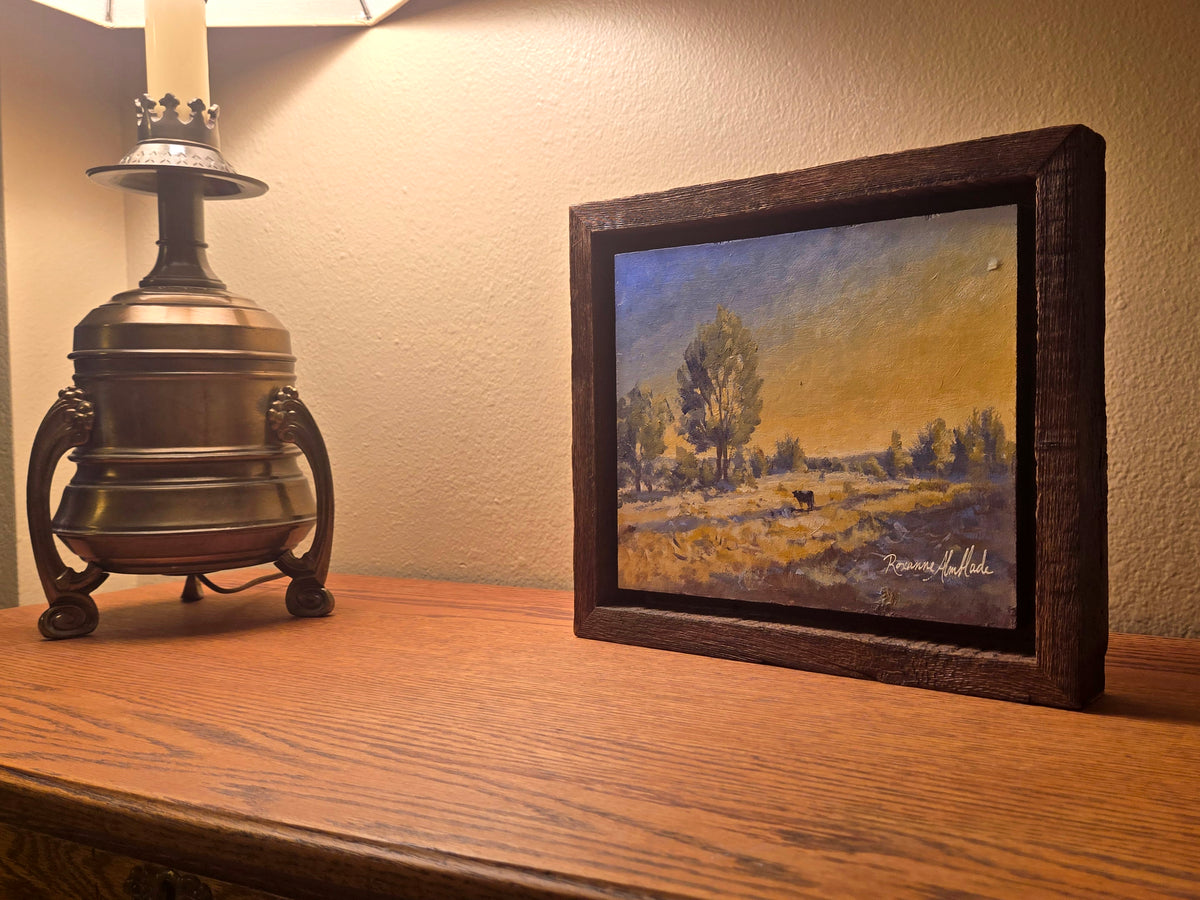 "Lone Moo." Black Angus cow. Original Painting by Roxanne Almblade