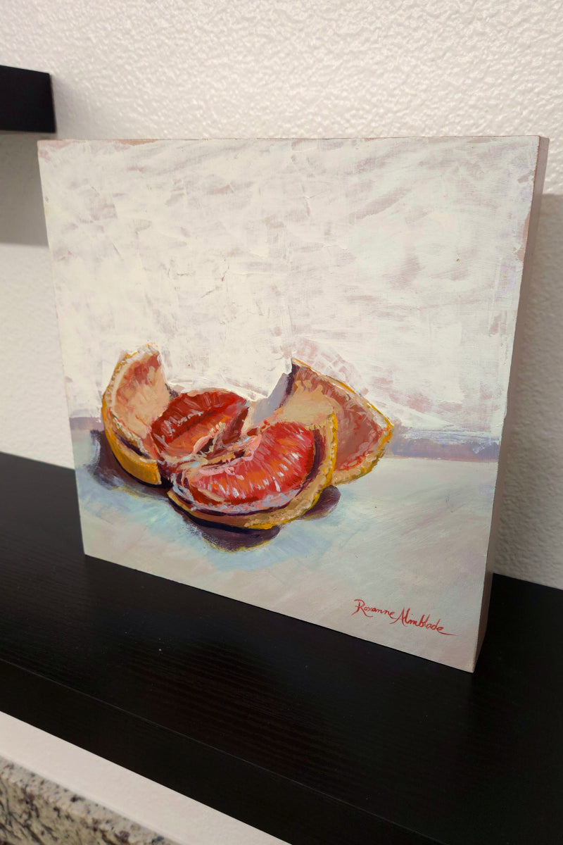 "So Tasty." Grapefruit Still Life Original Painting by Roxanne Almblade